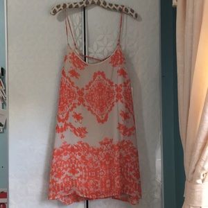 Charlotte Russe orange/cream patterned shift dress